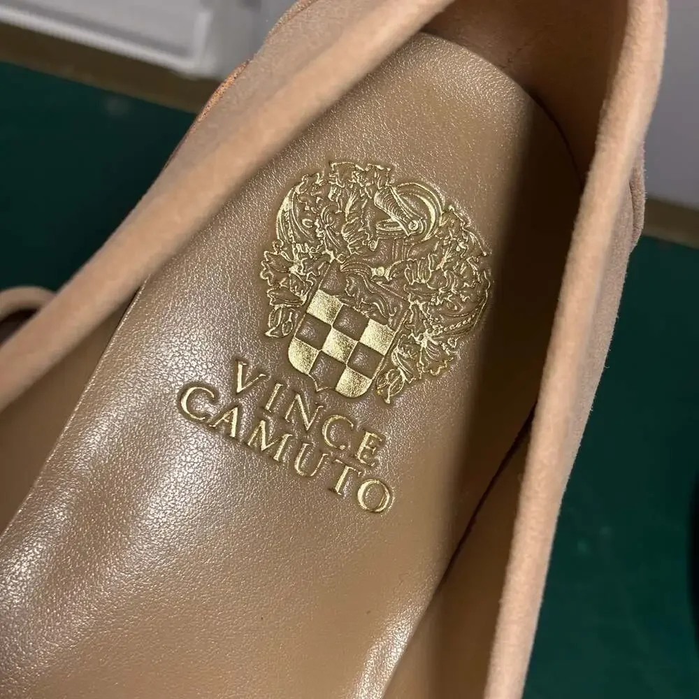Vince Camuto Caylas Woven Suede Penny Loafers in Beige Sz 8 W - Picture 11 of 16